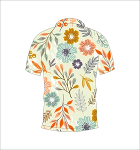 Polo Floral Botánico para Hombre, Personalizado con Estampado Completo, Manga Corta, Informal, para Golf - Product Image 3