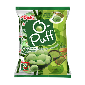 โออิชิ โอพัฟ มัทฉะ กรีนที ครีมฟิล มาร์ชเมลโลว์ 24 ชิ้น บรรจุในถุง รสหวาน - Product Image 1