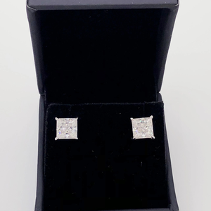 Boucles d'oreilles Princesse en or, or rose, or blanc ou argent, avec diamants de laboratoire VVS VS D E F pour femme - Product Image 2