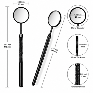 กระจกโลหะทรงกลมแบบมือถือ ขยาย 3 เท่า ด้านเดียว สีดำ เครื่องมือแต่งหน้า - Product Image 5