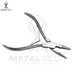 Lot de 2 pinces ergonomiques en acier inoxydable pour extensions capillaires, à mâchoires texturées, pour pose et retrait de micro-anneaux, pour coiffeur - Product Image 4