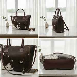Bolso Tote Grande de Cuero Vacuno con Pelo para Mujer, con Bordado, Diseño de Lujo Multifuncional para Verano y Otoño - LHTB-0036 - Product Image 3