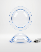 Support d'affichage publicitaire en acrylique transparent de haute qualité, écologique, pour dôme de 30 mm de diamètre, avec logo gravé
