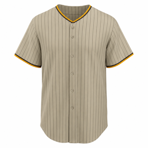 Camiseta de Béisbol Premium para Hombre, Cierre de Botones, Manga Corta, Rayas, 100% Poliéster, Corte Regular, Ropa para Adultos - Product Image 3