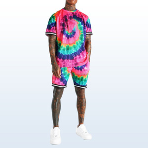 2024 nouveauté personnalisé conçu hommes XL Twin Set sublimé tenue d'été avec Logo diverses couleurs manches courtes 2 pièces ensemble - Product Image 6