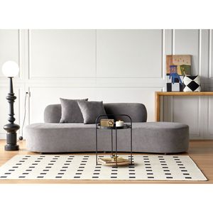 Divano Curvo di Lusso in Velluto da 90 Pollici a 4 Posti con Design a Mezzaluna, Schiuma ad Alta Densità e Cuscini Decorativi per Soggiorno Moderno - Product Image 1