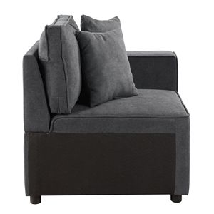 Divano Grigio con Schienale Aperto Orientato a Destra per Arredamento Soggiorno - Product Image 2