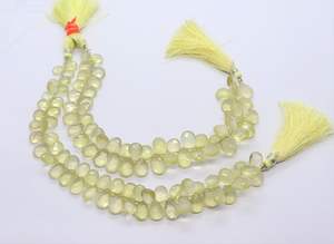 Cuentas de cuarzo limón natural facetadas en forma de pera, 7x11 mm, cuentas de piedras preciosas de cuarzo, 8 pulgadas, cuentas de cuarzo limón para la fabricación de joyería. - Product Image 5