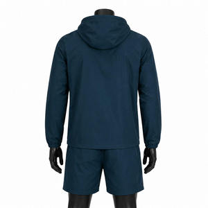 Conjunto de Chaqueta Cortavientos y Pantalones Cortos para Hombre, Personalizado al por Mayor, con Bloques de Color, Diseño de Parches, Ripstop, Poliéster/Algodón, con Capucha, Transpirable y de Secado Rápido - Product Image 5