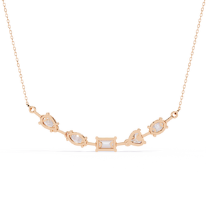 Multi Shape Lab Grown Diamond <b>Pendant</b> Chain Necklace Solid Yellow Rose White Gold Sterling Silver Oval Heart Marquise <b>Emerald</b> Cu - Product Image 4