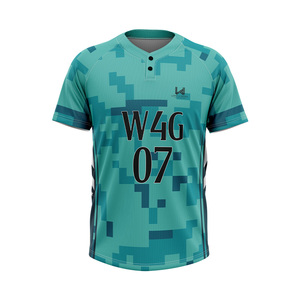 Custom Unisex Heat Transfer Printed College Baseball Jersey Viscose/Cotton <b>Blend</b> Breathable Anti Bacterial Plus Size Men's Shirt - Product Image 2