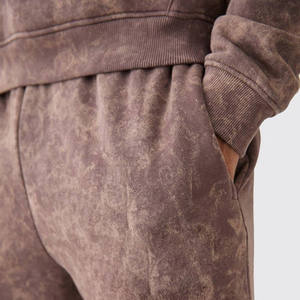 <b>Men's</b> Solid Hooded Tracksuit Full Sleeve Regular Fit 100% Cotton Fleece Breathable Autumn Casual 2 1 Design Side Pockets Elastic - Product Image 5