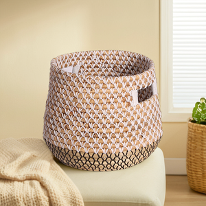 Cesta de almacenamiento tejida Bohemia sin ASAS-Material PE decorativo para zapatos y herramientas, perfecto para uso en la sala de estar - Product Image 6