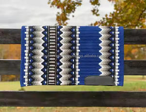 Meilleure qualité de laine de Nouvelle-Zélande Double tissage tapis de selle tissés à la main couleurs attrayantes pour Western Riding Show Horse Blanket - Product Image 4