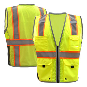 High Quality Reflective Safety Fluorescent Yellow And Orange Construction Warehouse Worker Uniform Vest - Product Image 1