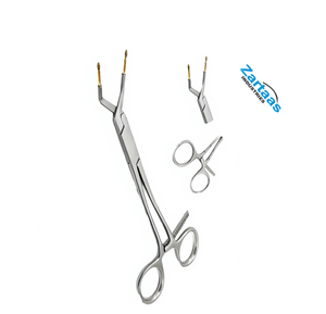 Pinza manual de acero inoxidable de alta calidad con agarre cerámico, 14.5 cm, TC, para sujeción de coronas radiales, con mandíbula de diamante - Product Image 1