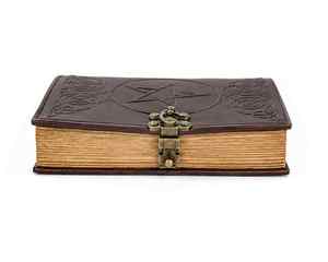 Leather <b>Book</b> of Shadows Journal, Celtic Pentagram <b>Notebook</b>, Wiccan Grimoire Diary, Pagan Spell <b>Book</b>, Embossed Leather Writing - Product Image 1