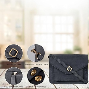 Sac bandoulière unisexe en cuir véritable marron avec fermeture à boucle, sangle réglable, durable, léger, style décontracté - Product Image 1