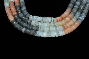 Cuentas de Piedra Lunar Multifacéticas Naturales en Forma de Neumático de 6-7 mm, 16 Pulgadas para la Fabricación de Joyas - Product Image 4