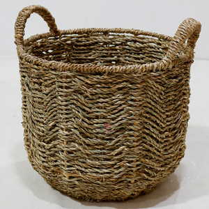 Eco-Friendly Seagrass Storage <b>Baskets</b> with Handles Multipurpose <b>Woven</b> Organizer for Home & <b>Laundry</b> - Product Image 2