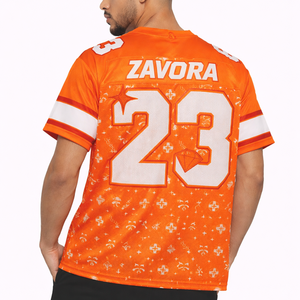 Maillot de football américain en mesh personnalisable par sublimation pour homme, style streetwear oversize, col en V, imprimé graphique, style hip hop, t-shirt en gros - Product Image 3