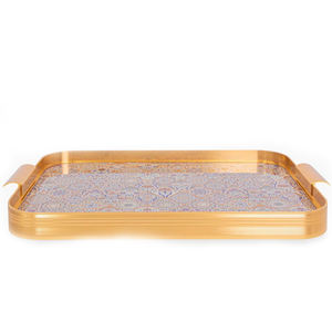 ถาดเสิร์ฟตกแต่งลายสลักเงินขัดเงาทรงรีโบราณพรีเมียม - Product Image 6