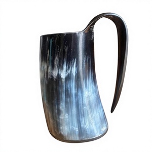 High Quality Eco-Friendly Modern Viking Horn Beer Mug Handmade Natural Shape Decorative Waterproof Picnic Camping Drinking - Product Image 2