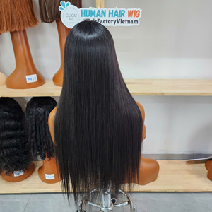 Perruques SDD en cheveux humains vietnamiens, lisses comme des baguettes, bruts, avec dentelle frontale, sans colle, HD, vente en gros, cuticules alignées - Product Image 2