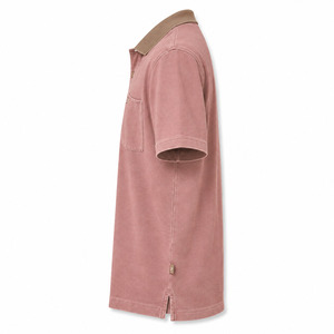 Polo en coton Oxford de haute qualité, manches courtes, couleur unie, design décontracté avec poche, finition lavée, longueur normale - Product Image 4