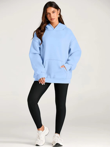 Sweat-shirt à capuche surdimensionné pour femme avec logo personnalisé, fabricant de sweats à capuche de luxe en coton lourd - Product Image 4