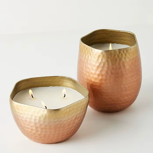 Classic Brass Candle Vessels <b>Decorative</b> Candle Holder Container For Elegant <b>Table</b> Centerpiece <b>Decoration</b> - Product Image 1