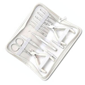 Kit d'outils pour extensions de cheveux avec pinces, ciseaux, pinces à épiler, clips et outils de séparation pour l'installation et le retrait - Product Image 3