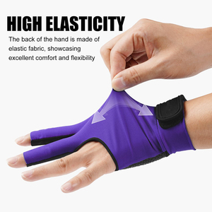 Geo Brothers 456 Durable Breathable Windproof Non-Slip 2-Finger Snooker Gloves Polyester Material UV Protection Pull Sports - Product Image 2
