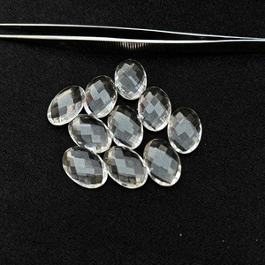 12mm 14mm 16mm cristal naturel Quartz plat à facettes forme ovale semi-précieuse pierre précieuse en vrac pour la fabrication de bijoux fournisseur régulier - Product Image 1