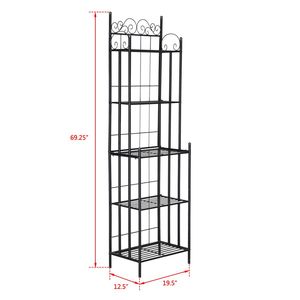 Scaffale di Stoccaggio in Metallo Nero a 5 Ripiani, Organizzatore Multiuso in Acciaio per Cucina, Garage, Bagno o Lavanderia, Misura Unica - Product Image 6