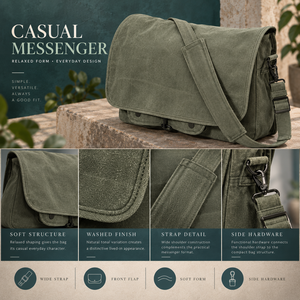 Practical Canvas Messenger <b>Bag</b> with Adjustable Shoulder Strap <b>Bag</b> | Durable Casual <b>Work</b> and Everyday Carry Crossbody <b>Bag</b> for <b>Men</b> - Product Image 5