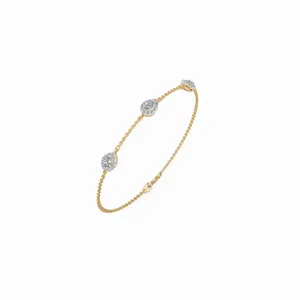 Pulsera de Diamantes Cultivados en Laboratorio con Halo Redondo y en Forma de Pera, Estilo Dew Kissed, en 39 Piezas, para Venta y Exportación - Product Image 3