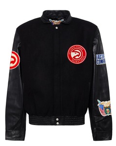 Veste en laine et cuir des Atlanta Hawks, noire - Product Image 2