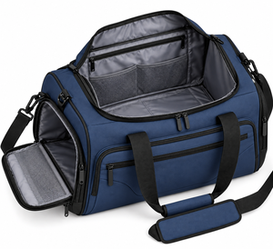 Bolsa de Viaje Personalizada Azul Marino, Bolsa Deportiva de Gran Capacidad, Bolsa de Gimnasio con Múltiples Bolsillos, Bolsa de Fin de Semana, OEM ODM - Product Image 3