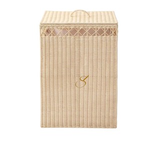 Cesto de Ropa Rectangular de Mimbre, Cesta de Ropa de Ratán Natural Hecha a Mano, Contenedor de Almacenamiento Ecológico con Tapa para el Hogar - Product Image 1