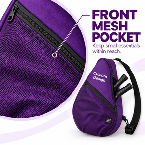 Sac de raquette de squash REXFIT Sports, design personnalisé, sac à bandoulière avec poche zippée en mesh pour l'entraînement sur le terrain et les voyages - Product Image 6