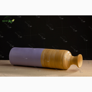 Florero de bambú liso respetuoso con el medio ambiente hecho a mano, decoración de madera para el hogar, arreglo de mesa rústico - Product Image 4