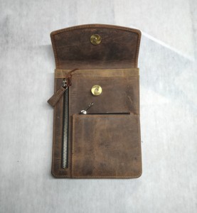 Bolso Bandolera Vintage de Cuero Curtido Vegetalmente con Cremallera RFID Unisex para Móvil, Riñonera, Venta al por Mayor - Product Image 2