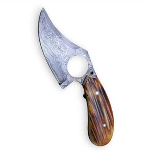 Couteaux de chasse en acier de Damas avec lame à effet stratifié pour le travail du gibier en extérieur, le traitement du gibier et les tâches de camping - Product Image 3