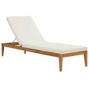 Chaise longue Miro en teck massif WoodgrandLiving, moderne, pour l'extérieur, avec dossier inclinable manuel et coussin en éponge, pour la plage, le jardin, la terrasse - Product Image 6