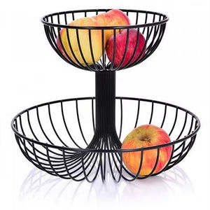 Panier à fruits en fer forgé à la main avec surface texturée et toucher robuste, idéal pour l'exposition de fruits, légumes et pain - Product Image 1