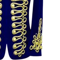 Veste de parade militaire napoléonienne unisexe verte d'été, style hussard, avec tressage doré, motif lettres respirant, 100% coton, pour adultes, haute qualité