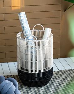 Panier de rangement en métal de style industriel avec poignées en bois, organisateur en fil métallique durable pour la cuisine - Product Image 5