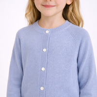 Cardigan en laine uni pour enfants, fabriqué sur mesure, couleur unie, cardigan simple en tricot pour filles