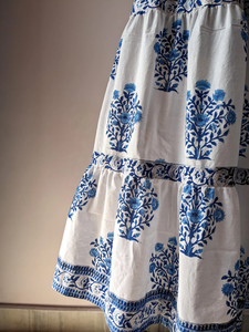 ชุดเดรสผ้าฝ้ายพิมพ์ลายบล็อกทำมือ ชุดเดรสพิมพ์ลายบล็อกทำมือ ผลิตในอินเดีย ระบายอากาศได้ดี ปรับขนาดได้ สำหรับผู้หญิง - Product Image 2